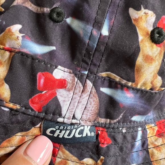 Chuck Original Bucket Hat Cats In Boots Reversible Pink Polka Dot OSFM - Picture 4 of 8